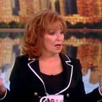 Joy’s black contrast trim blazer on The View