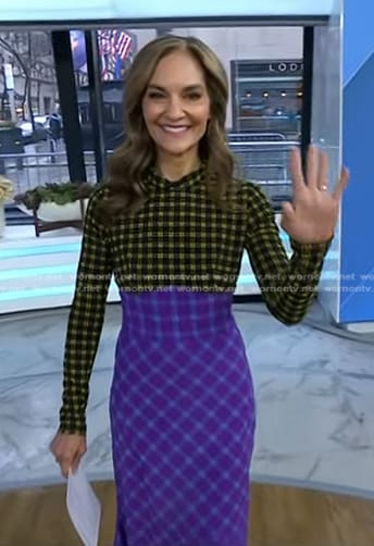 Joy’s colorblock checked dress on Today