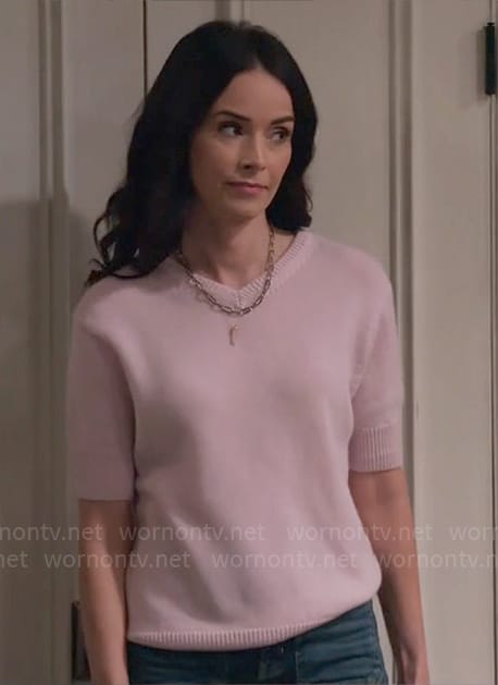 Julia’s pink short sleeved sweater on Extended Family