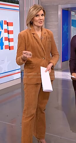 kate’s beige corduroy blazer and pants on NBC News Daily