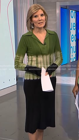 Kate’s green and black tie dye polo dress on NBC News Daily