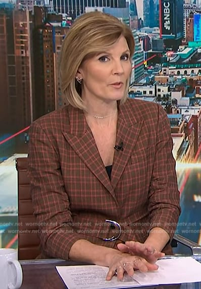 Kate’s plaid belted blazer on NBC News Daily