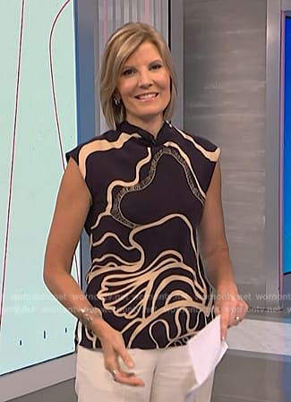 Kate’s black and beige printed top on NBC News Daily