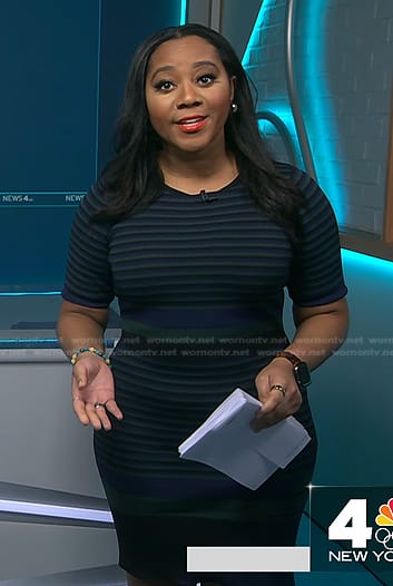 Kay’s navy striped dress on NBC News Daily
