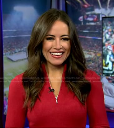 Kaylee’s red quarter zip dress on Today