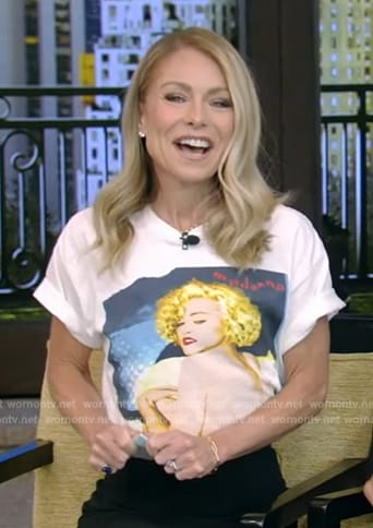 Kelly’s Madonna print tee on Live with Kelly and Mark