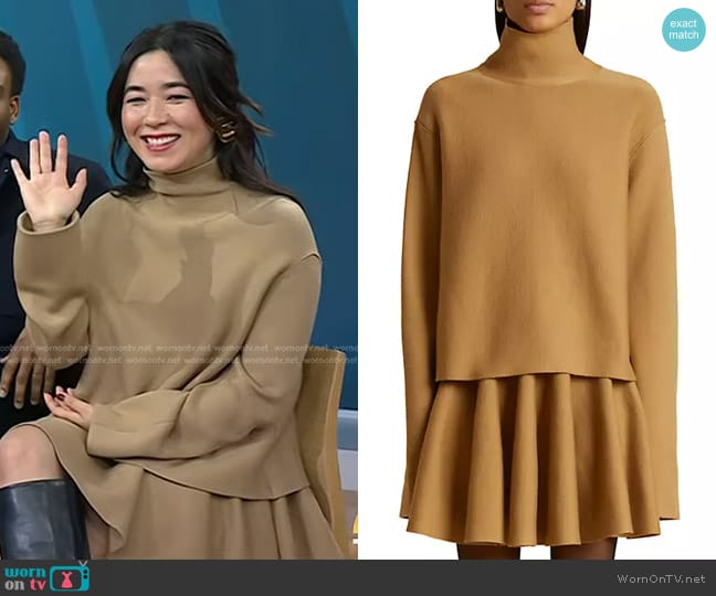 Khaite Sree Merino Wool Blend Turtleneck Sweater worn by Maya Erskine on Today