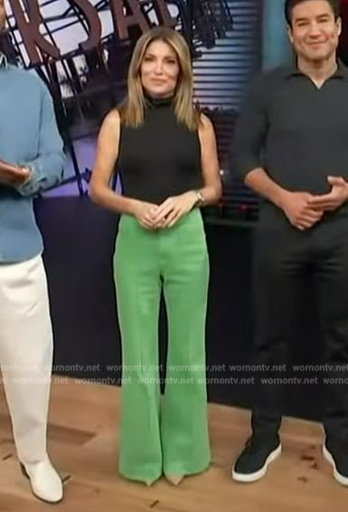 Kit’s green flared pants on Access Hollywood