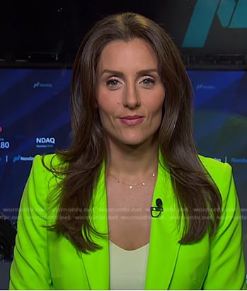 Kristina Partsinevelos’s lime green blazer on NBC News Daily