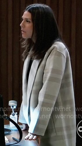 Kristina’s beige checked coat on General Hospital