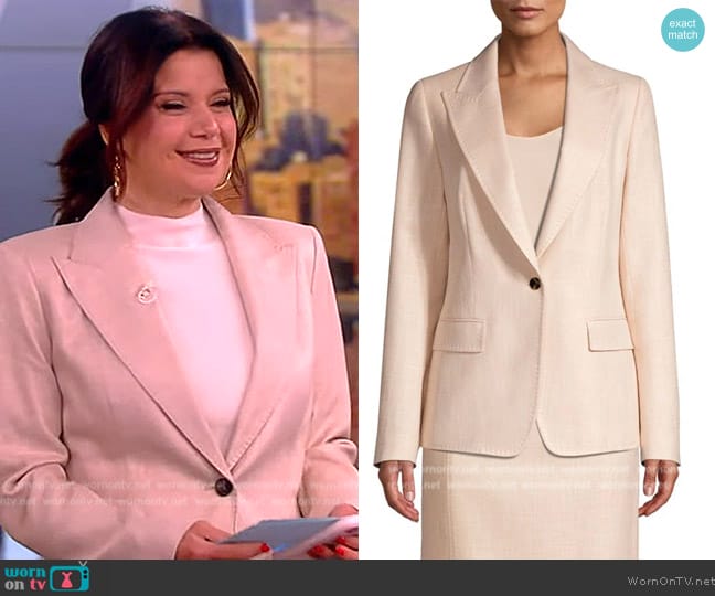 Lafayette 148 Monarch Weave Carter Blazer worn by Ana Navarro on The View