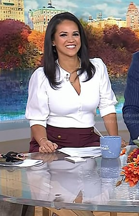 Laura’s white top and burgundy pants on Today