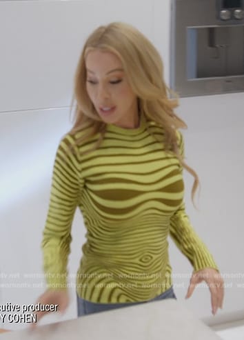 Lisa’s green zebra stripe top on The Real Housewives of Miami