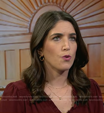 Liz Kreutz’s brown ruffle trim blouse on Today
