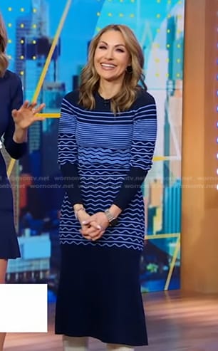 Lori’s blue striped knit dress on Good Morning America