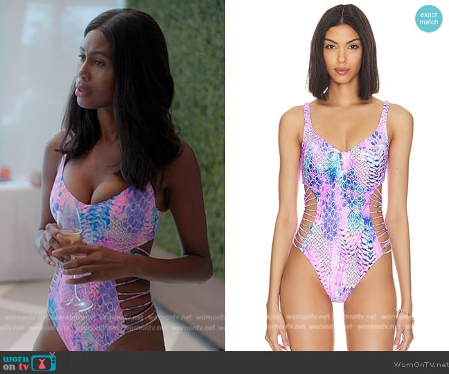 Luli Fama Strappy Cut Out One Piece worn by Kiki Barth (Kiki Barth) on The Real Housewives of Miami