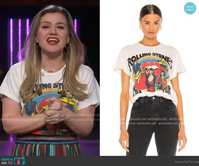 Madeworn The Rolling Stones Tee worn by Kelly Clarkson on The Kelly Clarkson Show
