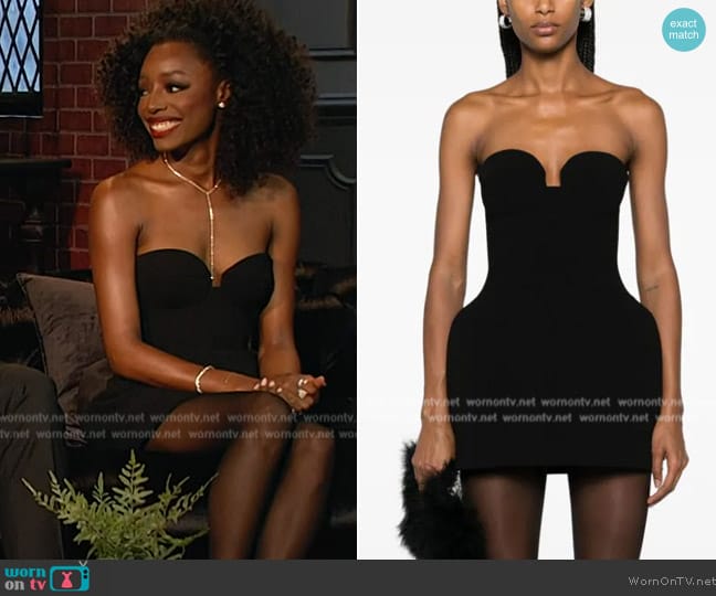 Magda Butrym Corset peplum minidress worn by Venita Aspen on Southern Charm