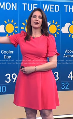 Maria’s pink ruffle sleeve dress on Today