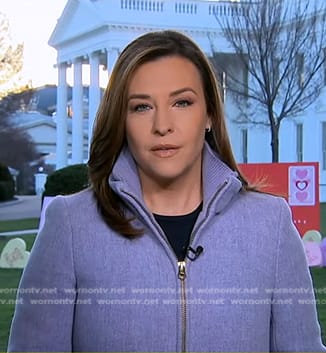 Mary’s lilac zip front coat on Good Morning America