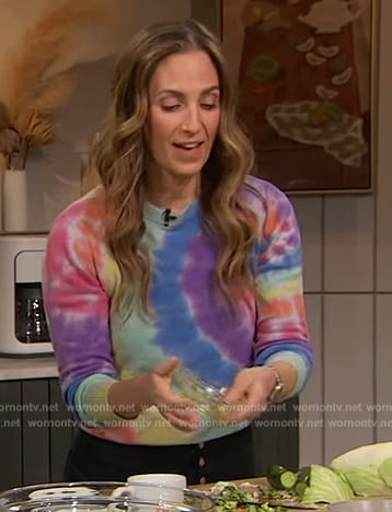 Melissa Ben-Ishay’s tie dye sweatshirt on The Drew Barrymore Show