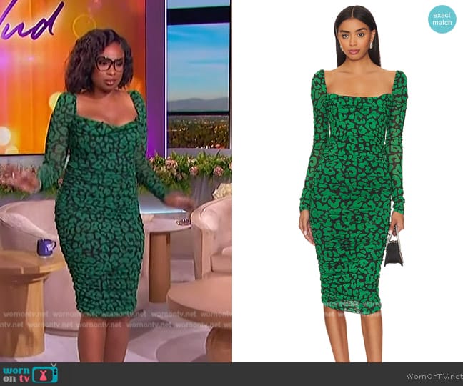 MNichael Costello x REVOLVE Nobu Midi Dress worn by Jennifer Hudson on The Jennifer Hudson Show