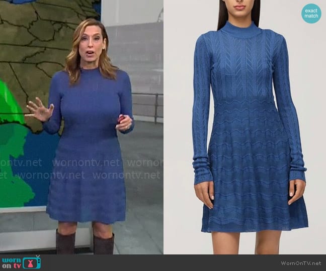 M Missoni Wool blend knit mini dress worn by Stephanie Abrams on CBS Mornings