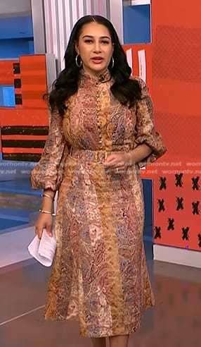 Morgan’s paisley blouse and skirt on NBC News Daily