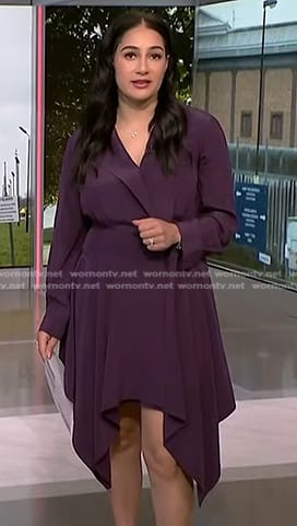 Morgan’s purple handkerchief hem dress on NBC News Daily
