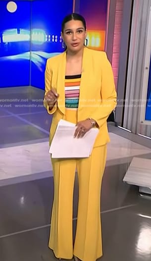 Morgan’s yellow pant suit on NBC News Daily