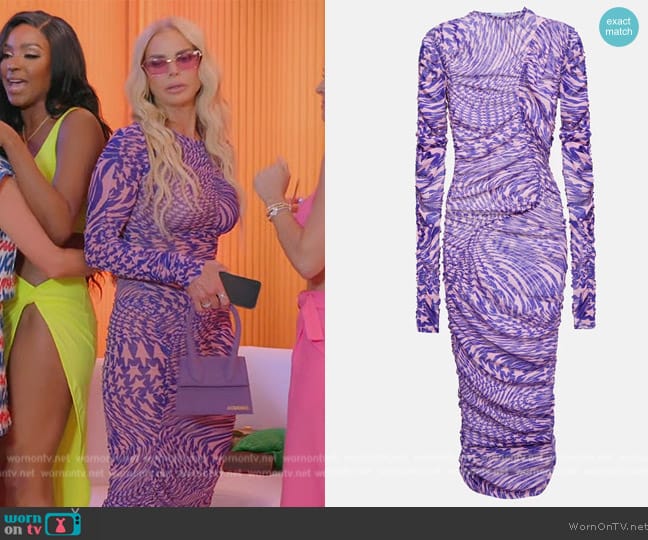 Mugler Star Mesh midi dress worn by Alexia Echevarria (Alexia Echevarria) on The Real Housewives of Miami