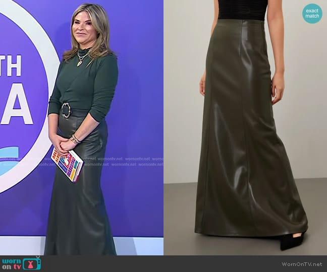 Nanushka Carlotta Skirt in Green worn by Jenna Bush Hager on Today