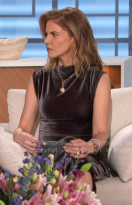 Natalie’s velvet midi dress on The Talk