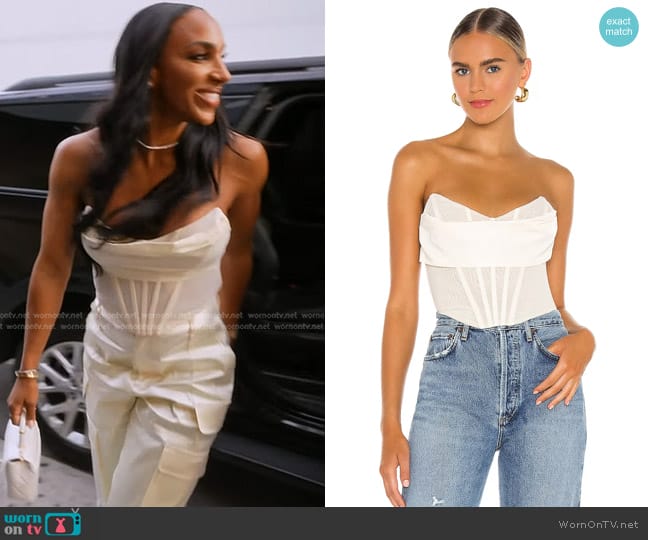 NBD Hailee Bustier Top worn by Annemarie Wiley on The Real Housewives of Beverly Hills