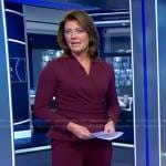 Norah’s purple peplum top on CBS Evening News