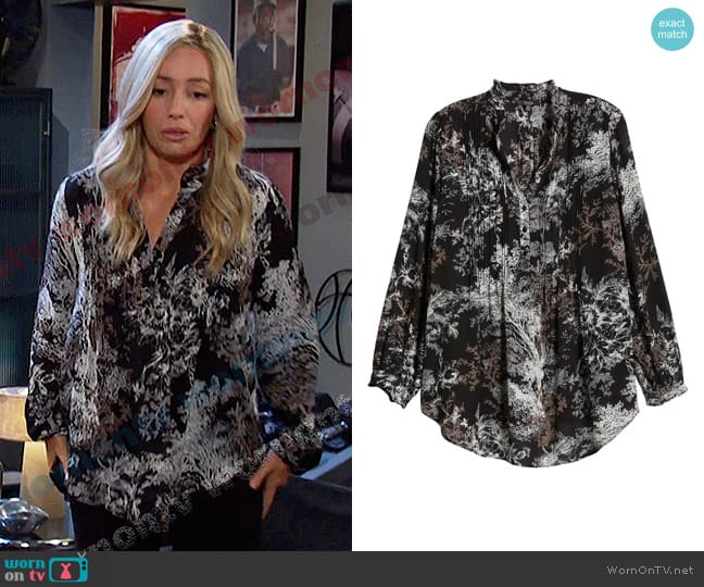NYDJ Pleat Front Tunic Top worn by Theresa Donovan (Emily O'Brien) on Days of our Lives