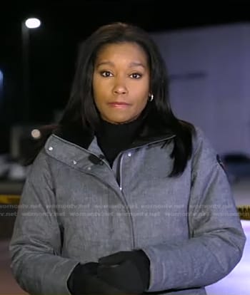 Rashel’s grey down jacket on Good Morning America