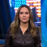 Rhiannon’s brown leather shirtdress on Good Morning America