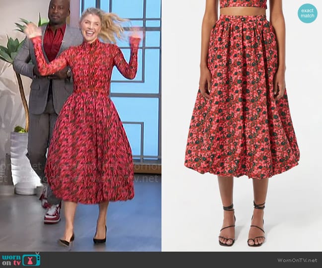 Rhode Cassandra Skirt in Flora Splash worn by Amanda Kloots on The Talk