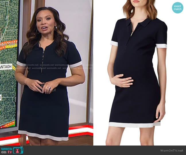 Ripe Zip Front Polo Maternity Dress worn by Adelle Caballero on Today
