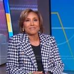 Robin’s black check tweed blazer on Good Morning America