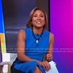 Robin’s blue and black colorblock dress on Good Morning America