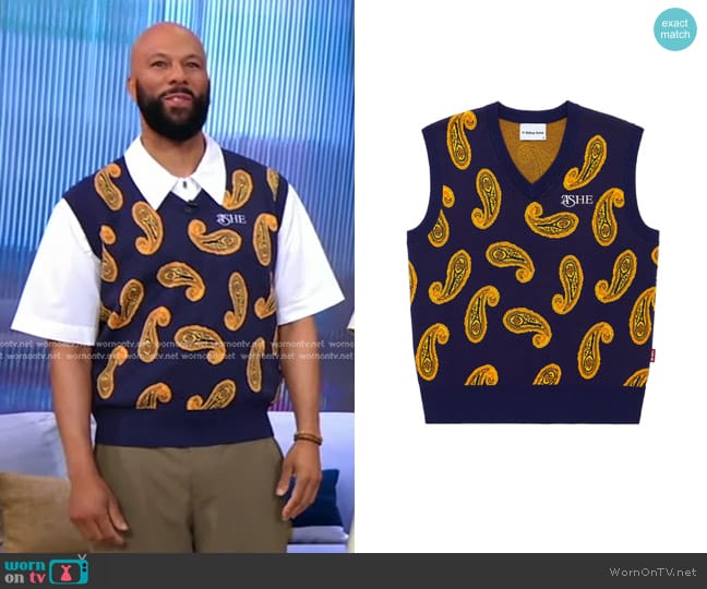 Rowing Blazers Ashe Paisley Sweater Vest