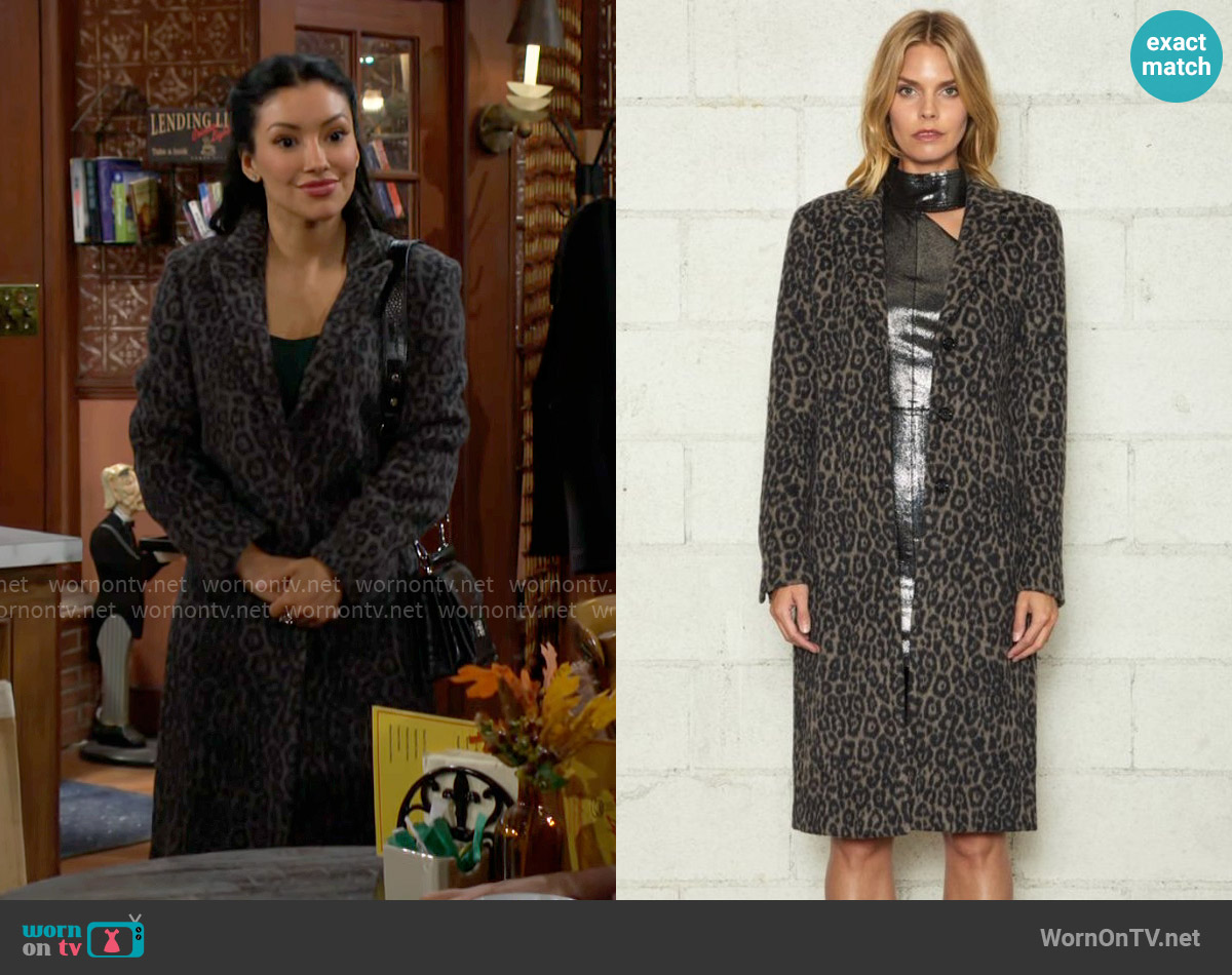 RtA Jamson Coat worn by Audra Charles (Zuleyka Silver) on The Young and the Restless