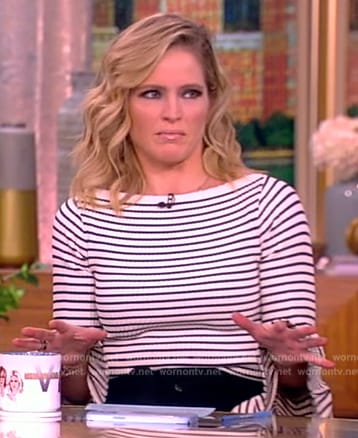 Sarah’s striped bell cuff sweater on The View
