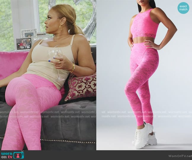 Savage x Fenty Lace Race High-Waist Legging worn by Gizelle Bryant on The Real Housewives of Potomac