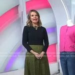 Savannah’s green check midi skirt and ankle boots on Today