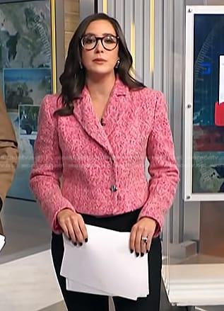 Savannah’s pink cropped blazer on NBC News Daily