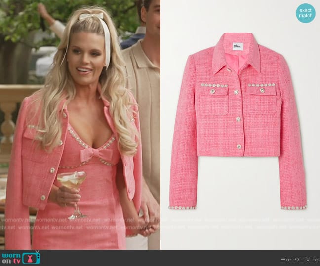 Self Portrait Embellished bouclé-tweed jacket worn by Madison LeCroy on Southern Charm
