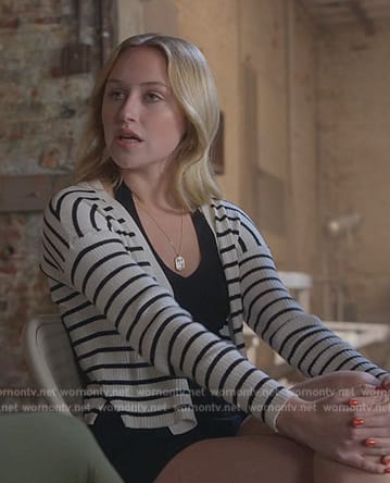 Serena’s white stripe cardigan on Good Trouble